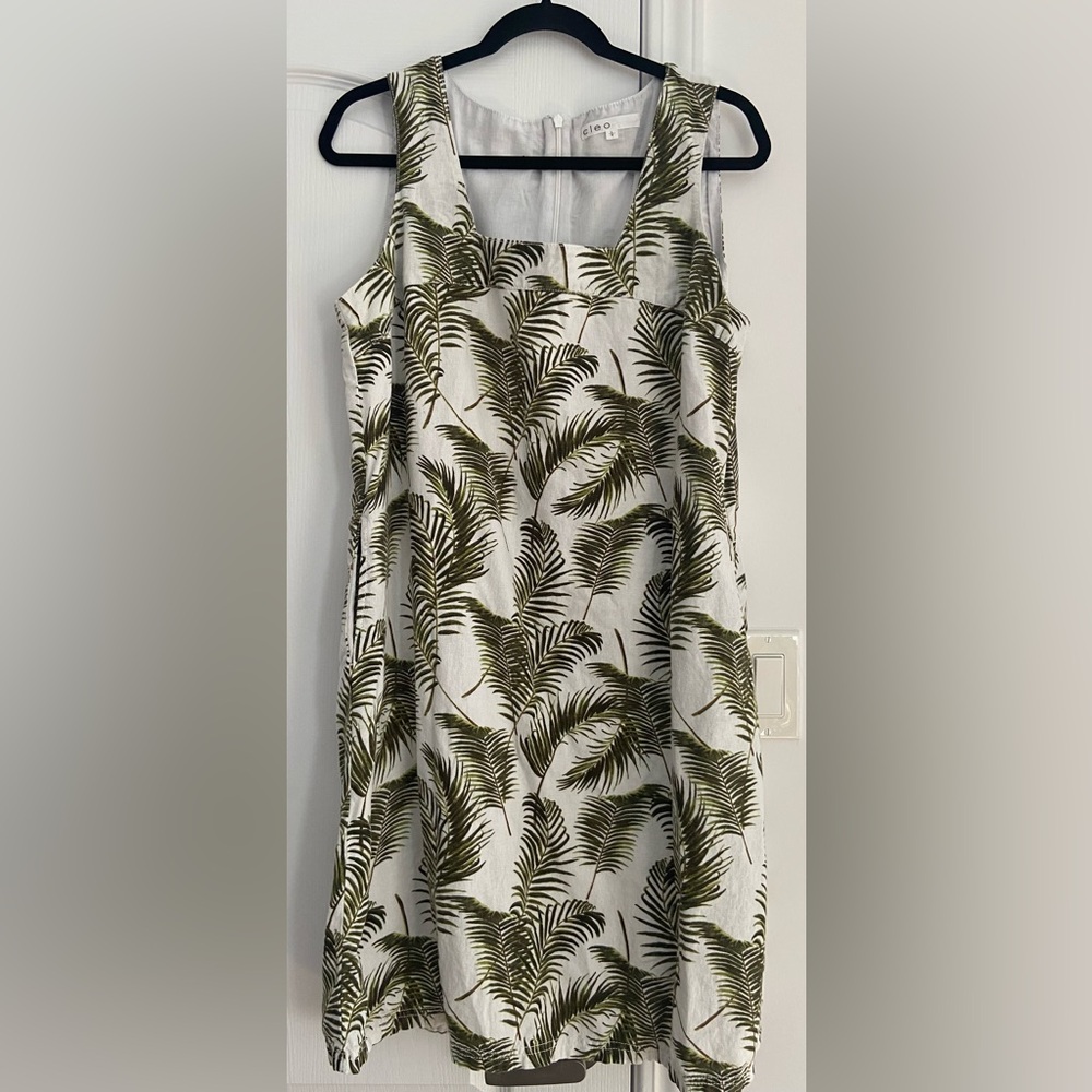 Cleo Green Palm Print Dress